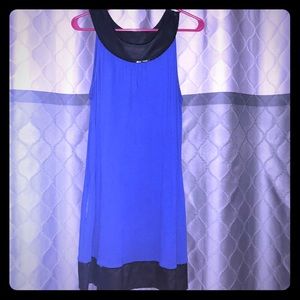 Express black & blue sequined dress
